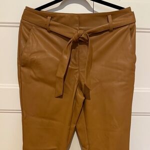 Faux Leather Belted Pants